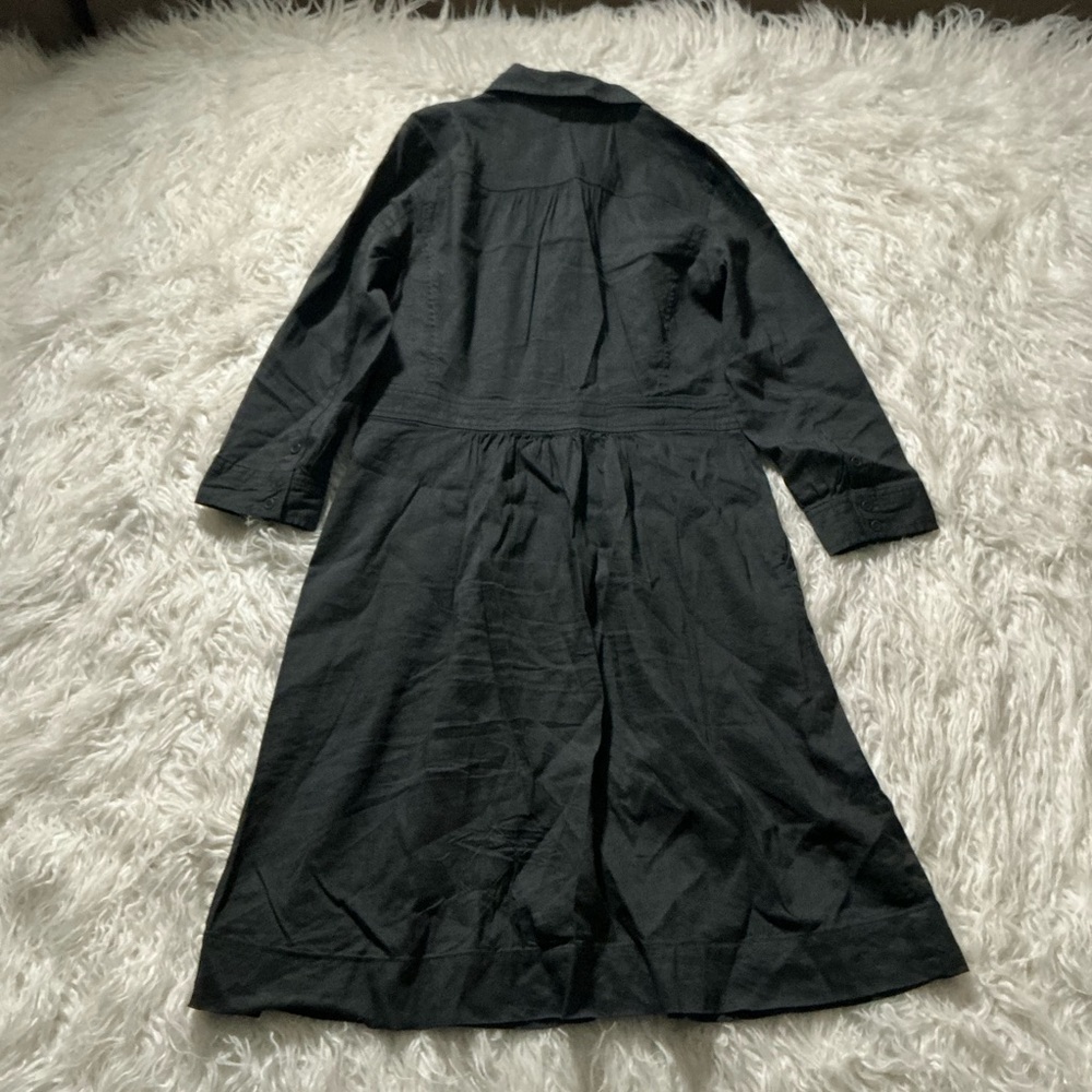 Eileen Fisher black linen blend shirtdress - Picture 4 of 4